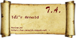 Tér Arnold névjegykártya